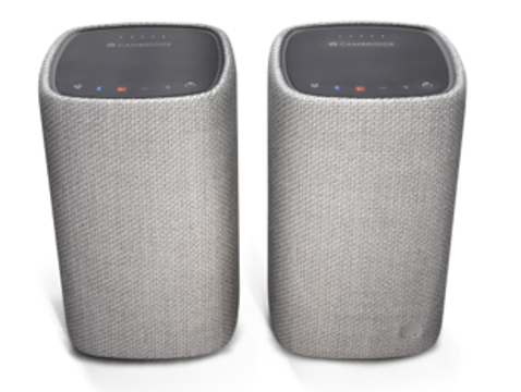 Two light-grey Cambridge Audio Yoyo (M) portable Bluetooth speakers shown in the U.S. recall notice.